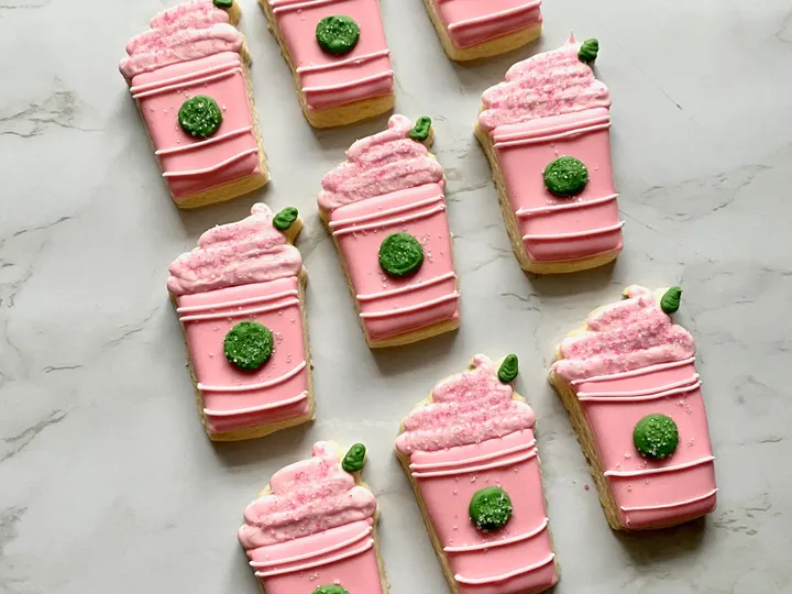 Mini custom cookies with a simple decorated finish